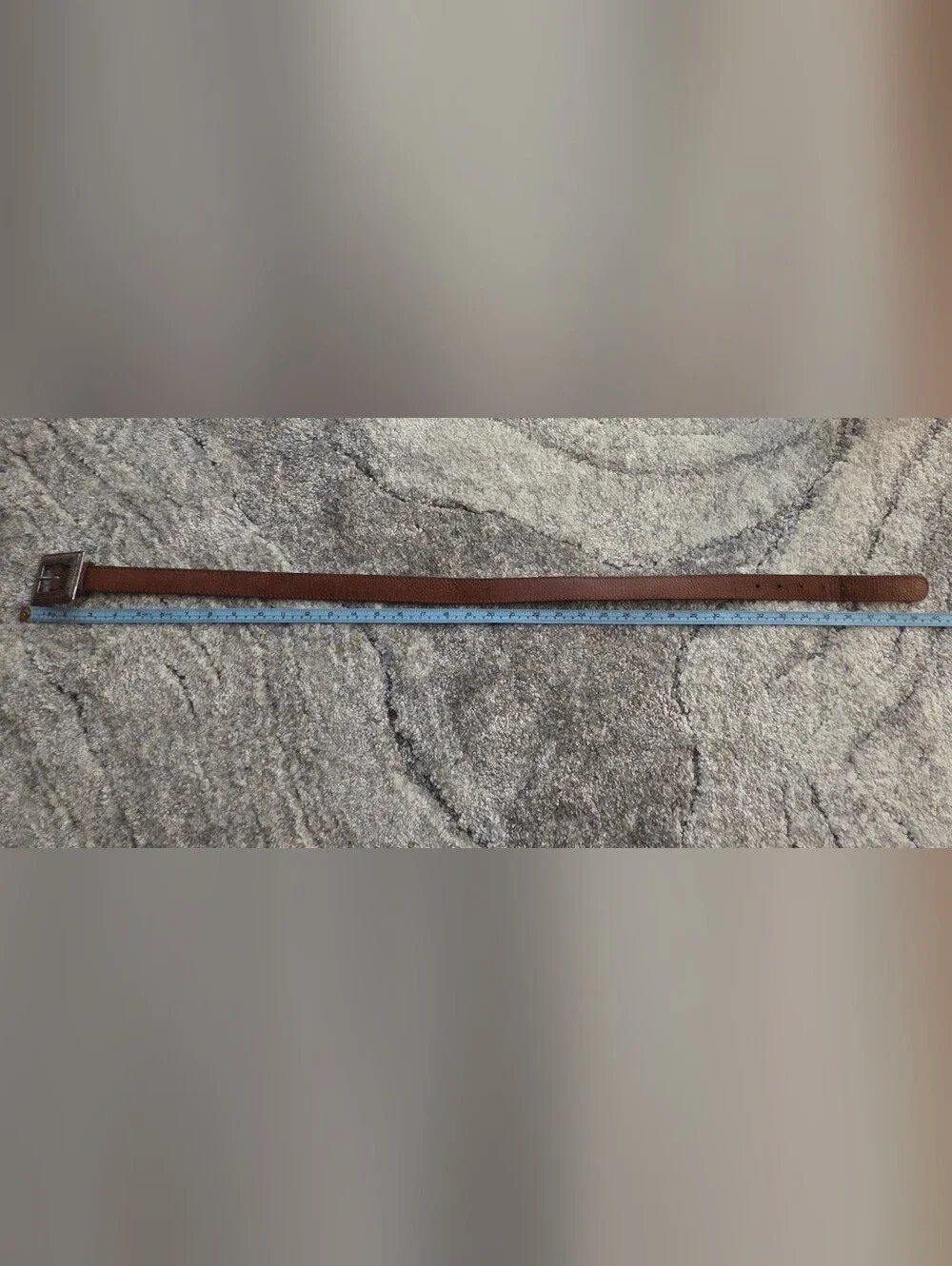 Chico's Brown Leather Belt with Decorative Silver Buckle
